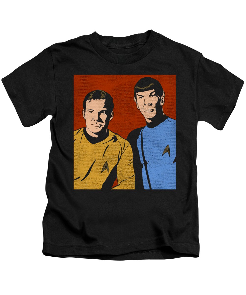  Kids T-Shirt featuring the digital art Star Trek - Friends by Brand A