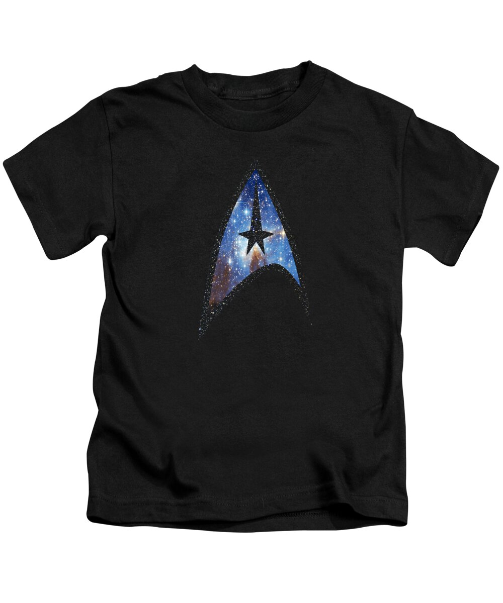  Kids T-Shirt featuring the digital art Star Trek - Galactic Shield by Brand A