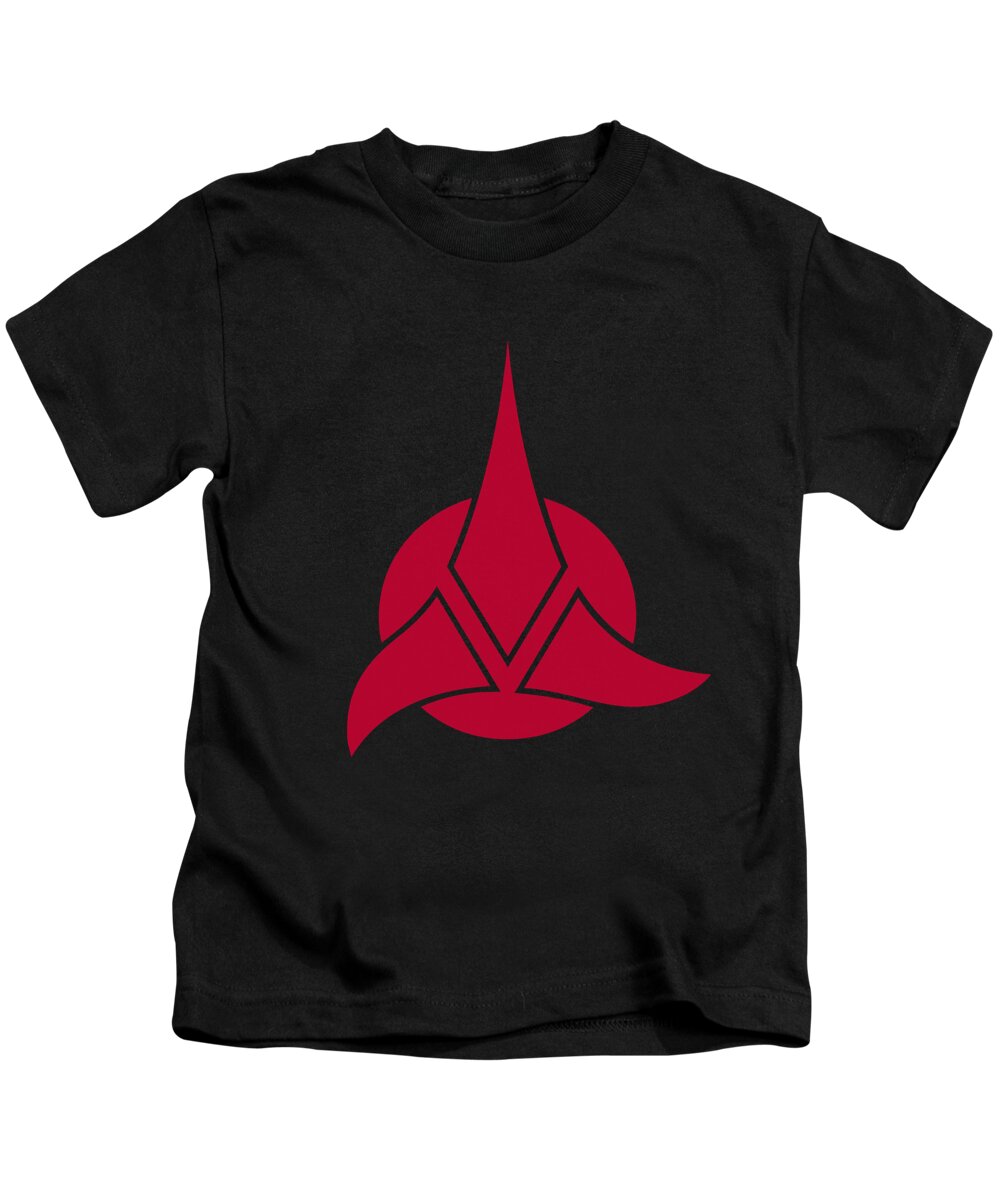 Star Trek Kids T-Shirt featuring the digital art Star Trek - Klingon Logo by Brand A