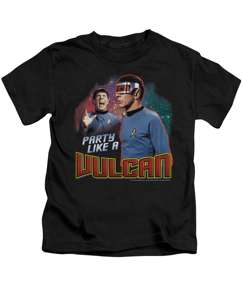 Star Trek Kids T-Shirt featuring the digital art Star Trek - Party Like A Vulcan by Brand A