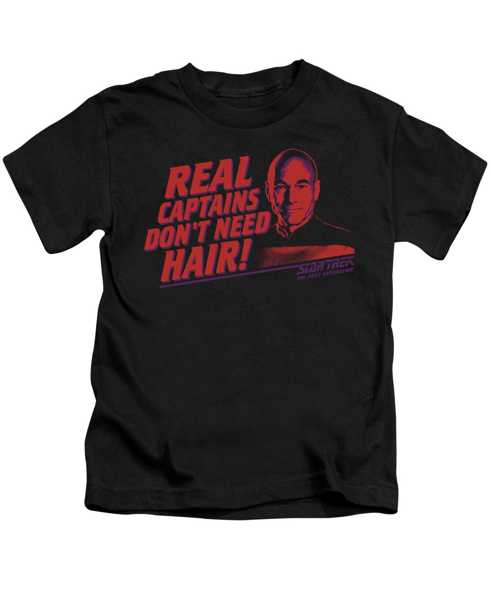  Kids T-Shirt featuring the digital art Star Trek - Real Captain by Brand A