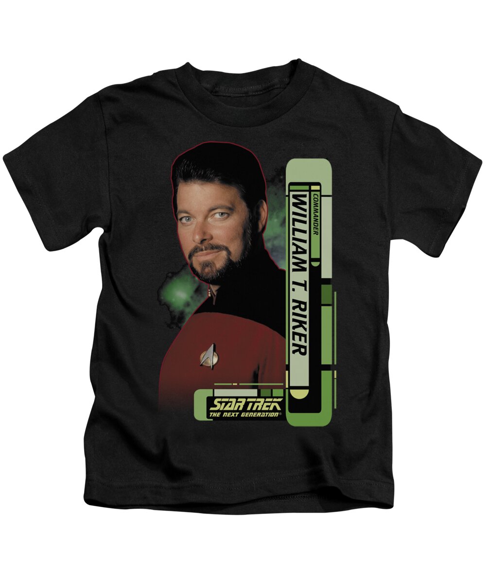 Star Trek Kids T-Shirt featuring the digital art Star Trek - Riker by Brand A