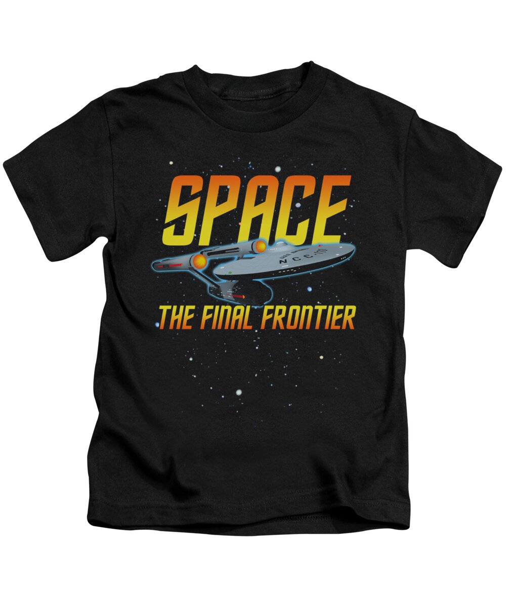 Star Trek Kids T-Shirt featuring the digital art Star Trek - Space by Brand A