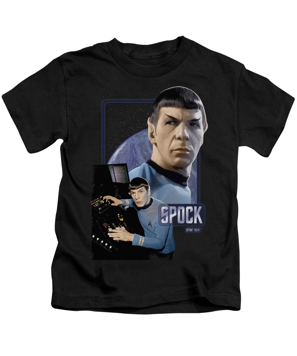 Star Trek Kids T-Shirt featuring the digital art Star Trek - Spock by Brand A