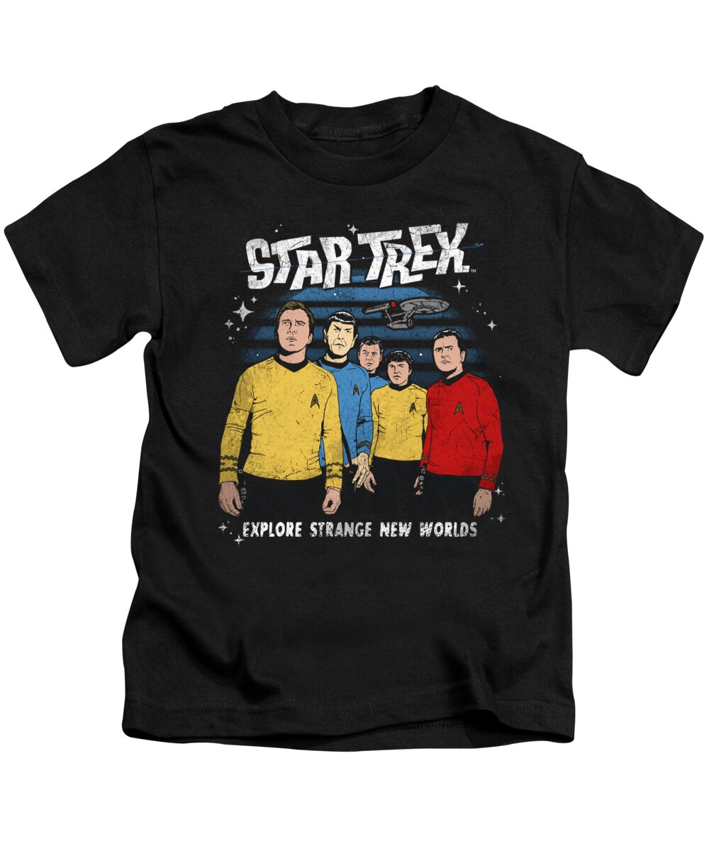  Kids T-Shirt featuring the digital art Star Trek - Stange New World by Brand A