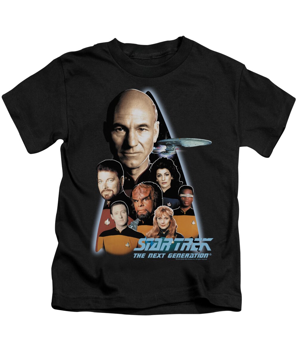 Star Trek Kids T-Shirt featuring the digital art Star Trek - The Next Generation by Brand A