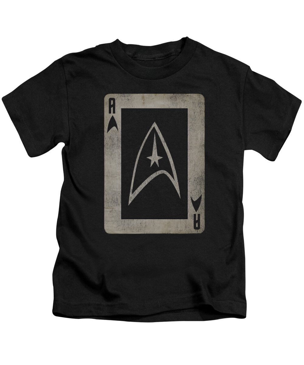  Kids T-Shirt featuring the digital art Star Trek - Tos Ace by Brand A