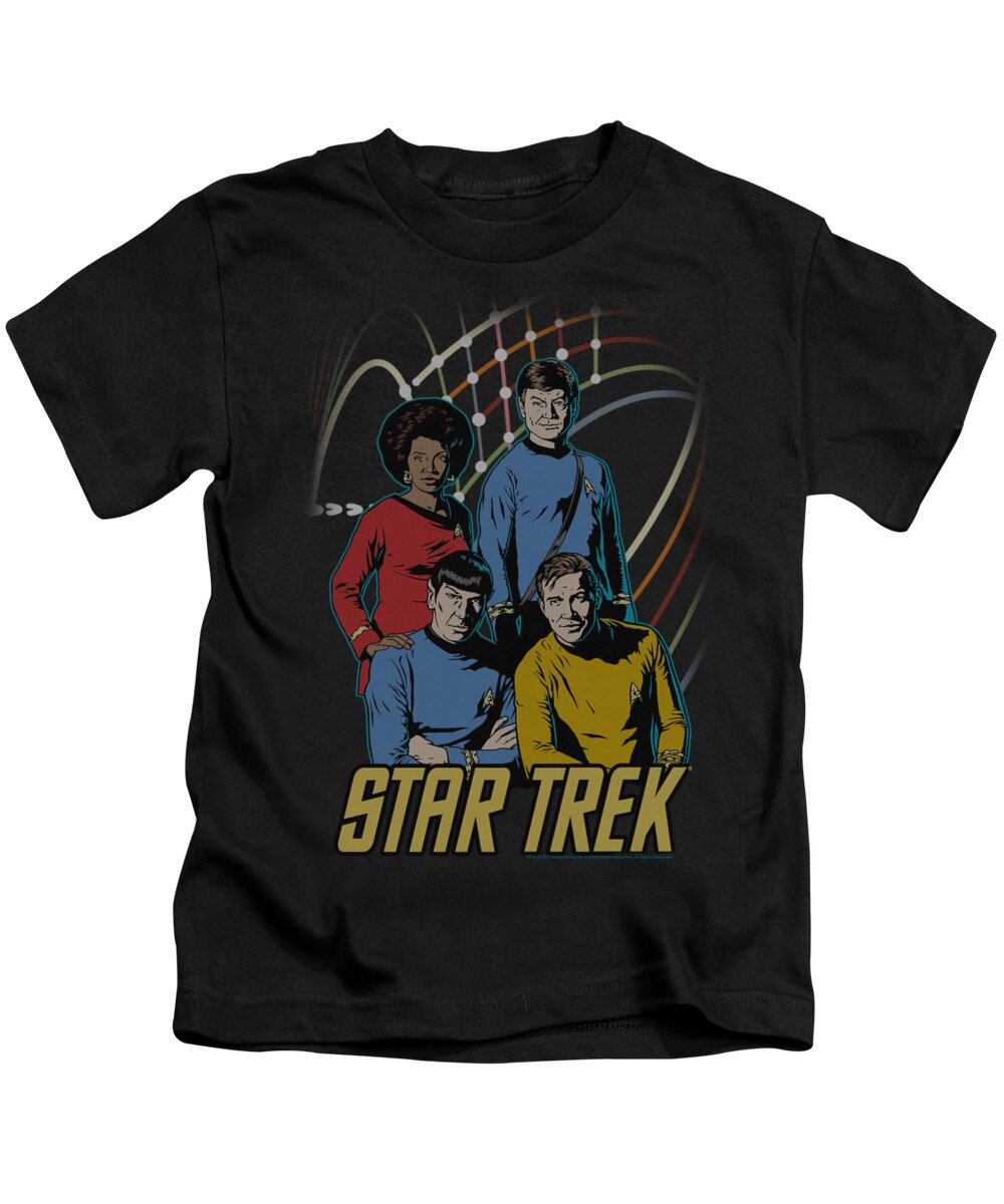Star Trek Kids T-Shirt featuring the digital art Star Trek - Warp Factor 4 by Brand A