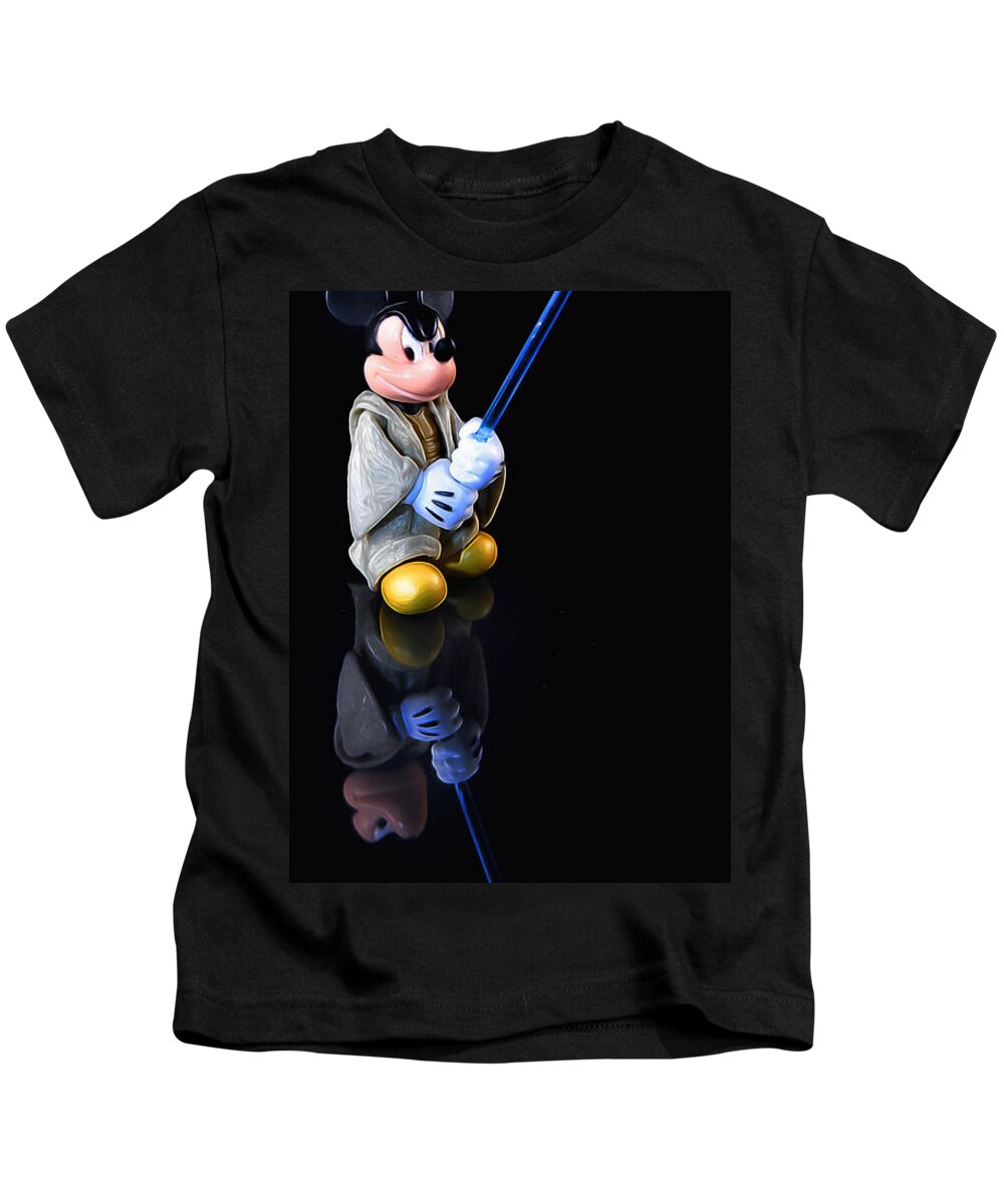 Toy Kids T-Shirt featuring the photograph Star Wars Mickey Mouse by Bill and Linda Tiepelman