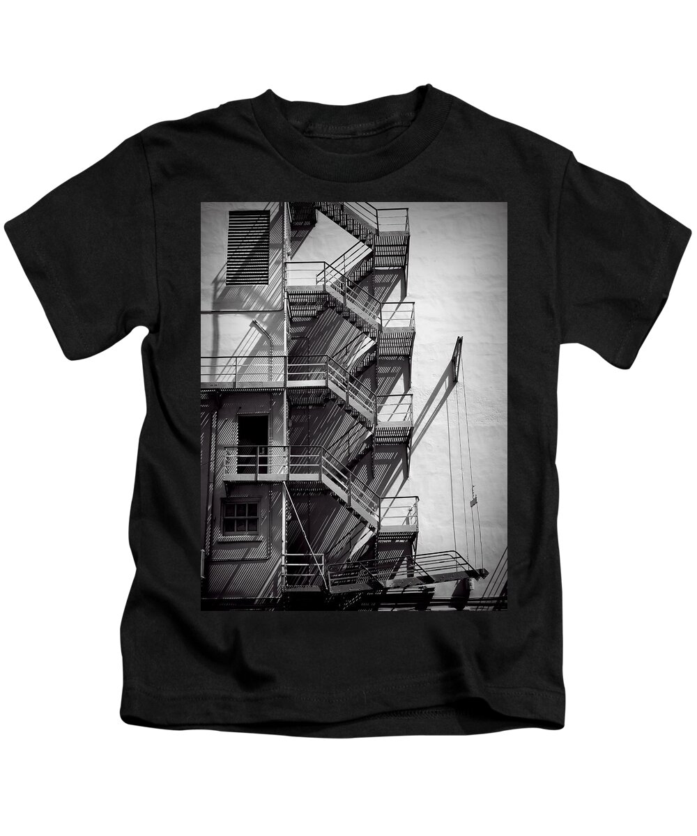 Fire Kids T-Shirt featuring the photograph Study of lines and shadows by Rudy Umans