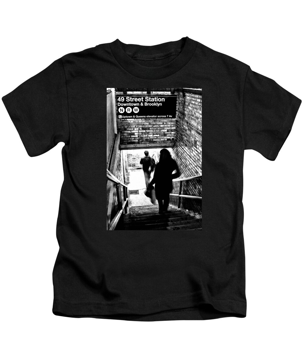 City Kids T-Shirt featuring the photograph Subway Shadows by Karol Livote