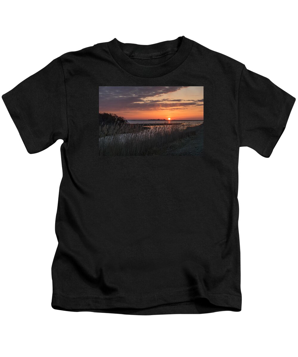 Assateague Kids T-Shirt featuring the photograph Sun over Reeds by Photographic Arts And Design Studio