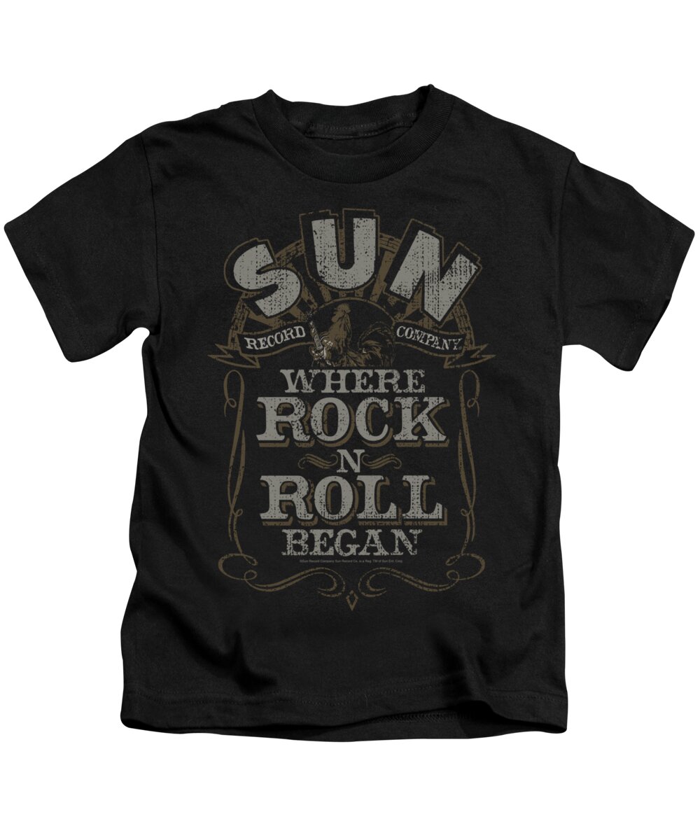  Kids T-Shirt featuring the digital art Sun - Where Rock Began by Brand A