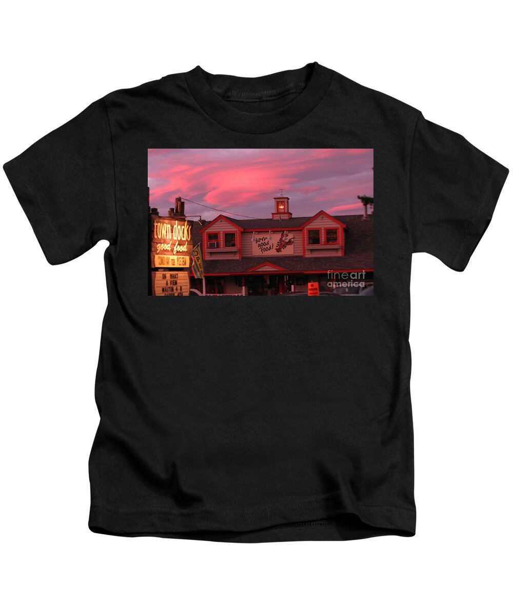 Meredith Nh Kids T-Shirt featuring the photograph Sunset and Good Food by Mike Mooney