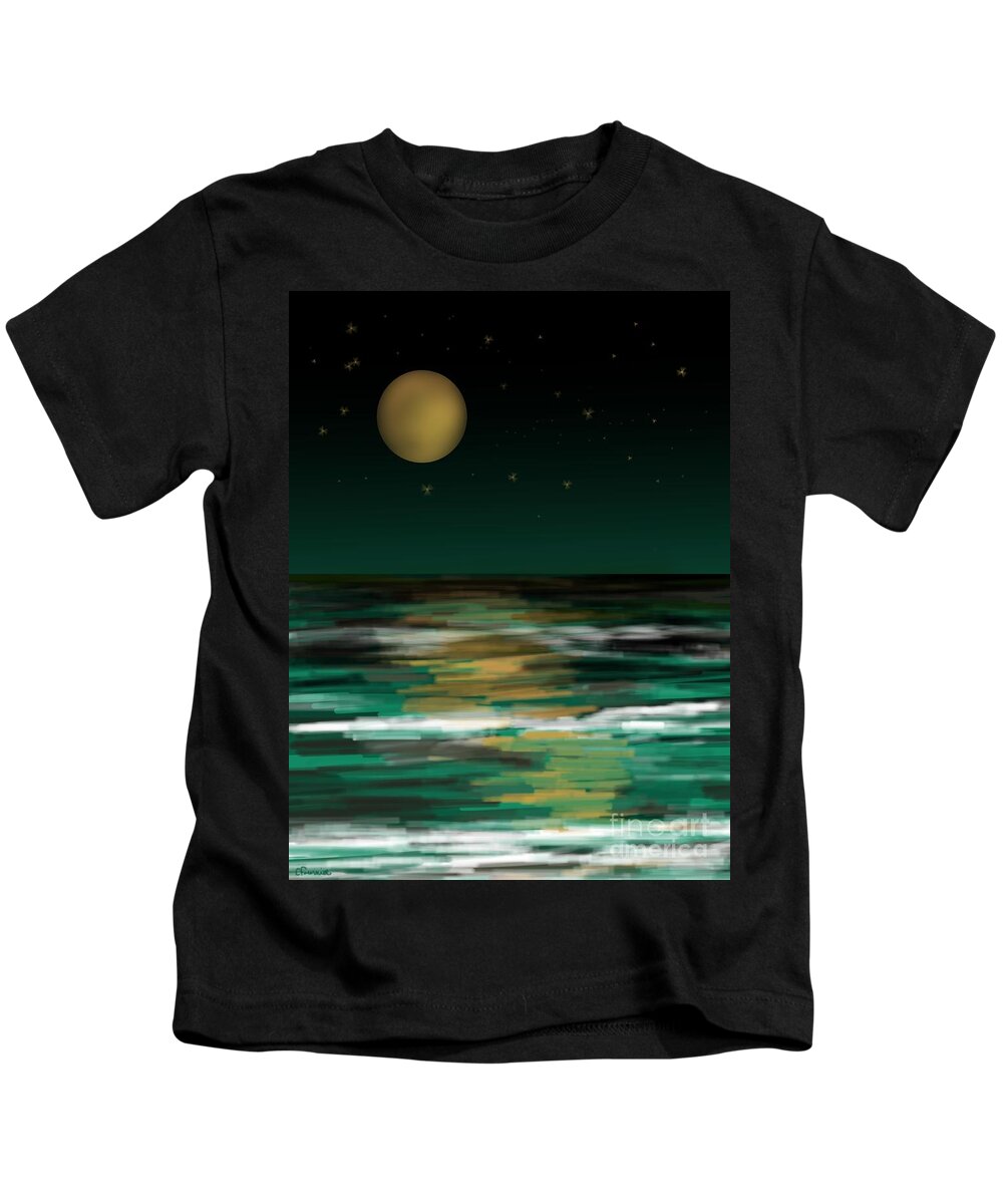 Moon Kids T-Shirt featuring the digital art Super Moon by Christine Fournier