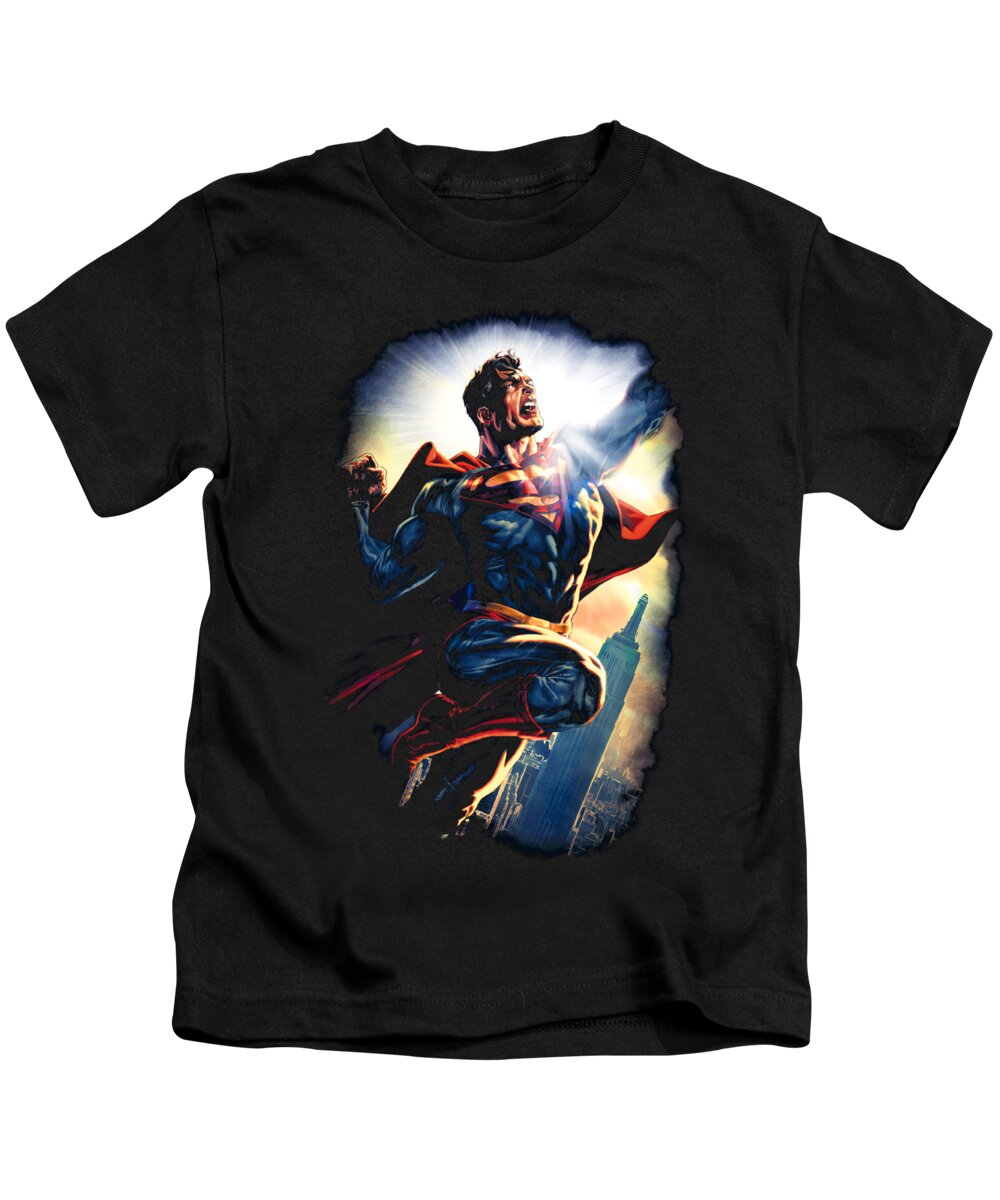  Kids T-Shirt featuring the digital art Superman - Ck Superstar by Brand A