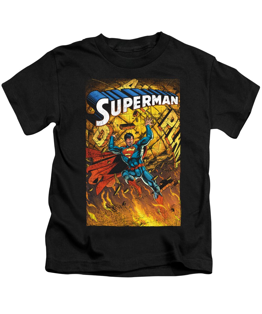  Kids T-Shirt featuring the digital art Superman - One by Brand A