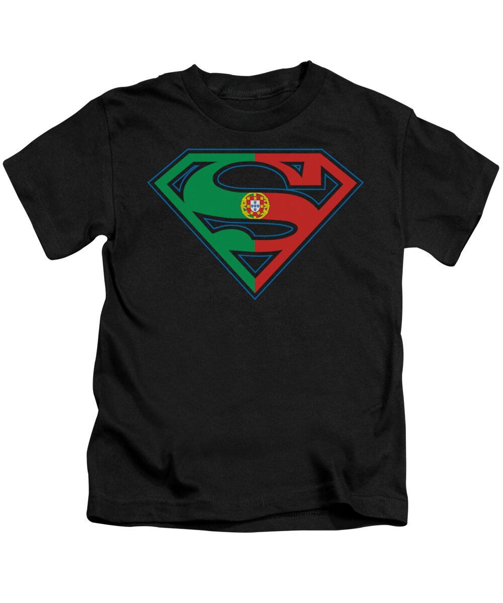 Superman Kids T-Shirt featuring the digital art Superman - Portugal Shield by Brand A