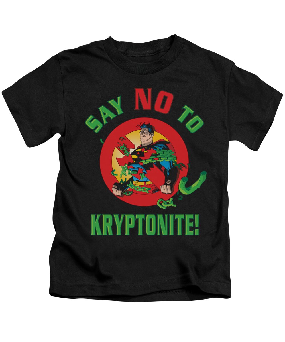  Kids T-Shirt featuring the digital art Superman - Say No To Kryptonite by Brand A