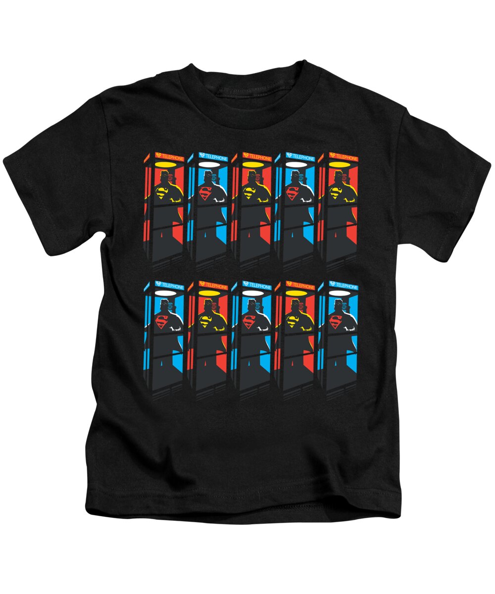  Kids T-Shirt featuring the digital art Superman - Super Booths by Brand A