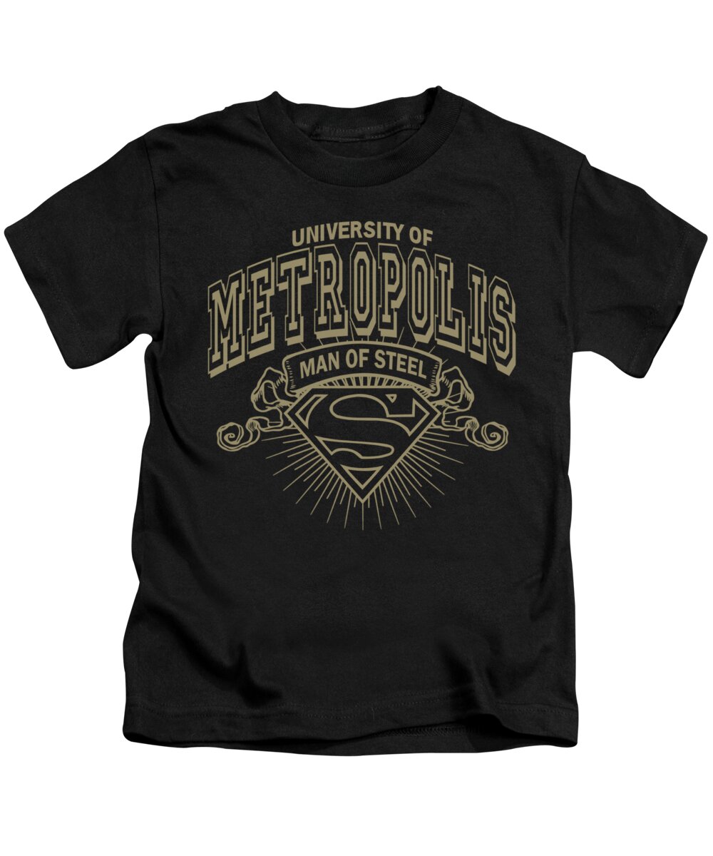 Superman Kids T-Shirt featuring the digital art Superman - University Of Metropolis by Brand A