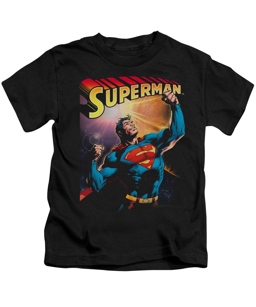 Superman Kids T-Shirt featuring the digital art Superman - Victory by Brand A