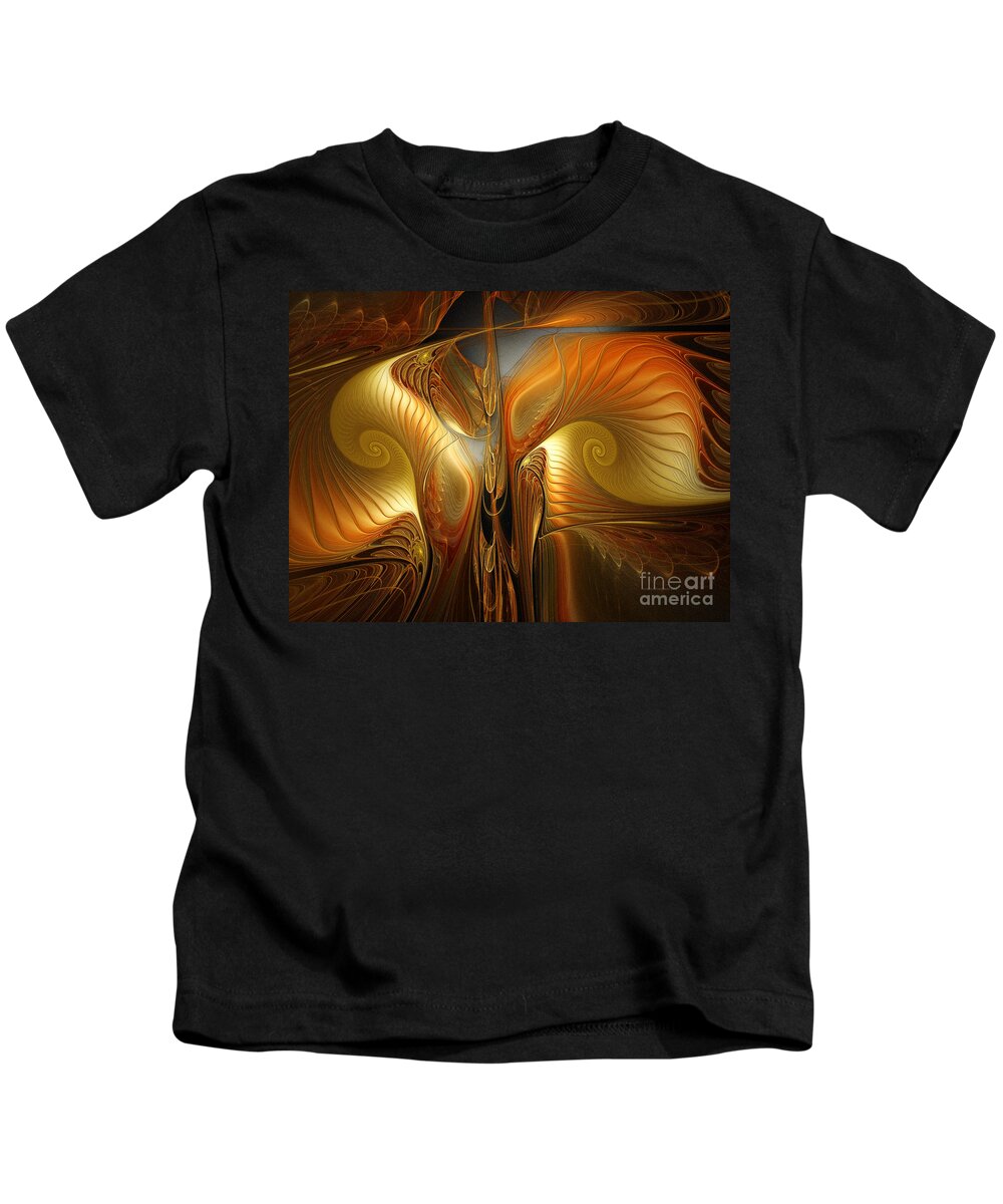 Poetic Kids T-Shirt featuring the digital art Surrealistic Landscape-Fractal Design by Karin Kuhlmann