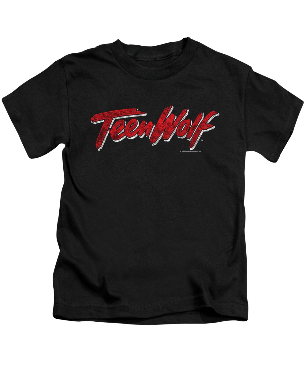  Kids T-Shirt featuring the digital art Teen Wolf - Scrawl Logo by Brand A