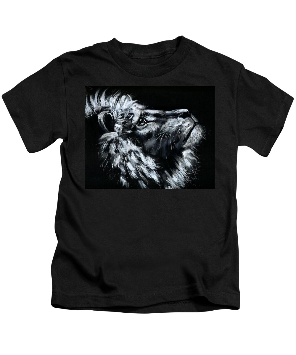 Lion Kids T-Shirt featuring the photograph Tell Me When the Wait is OVER by Artist RiA