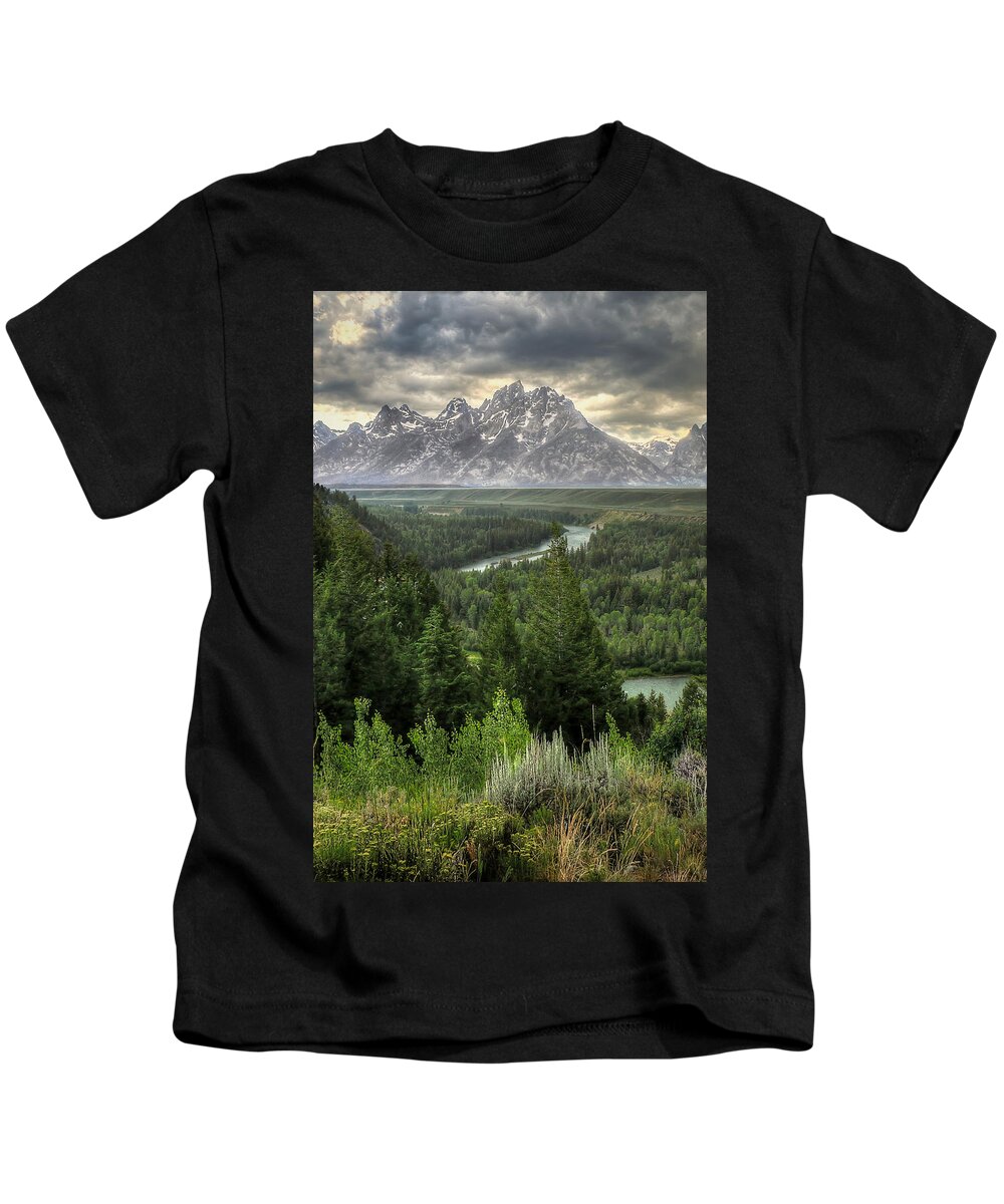 Grand Teton National Park Kids T-Shirt featuring the photograph Teton Visions by Ryan Smith