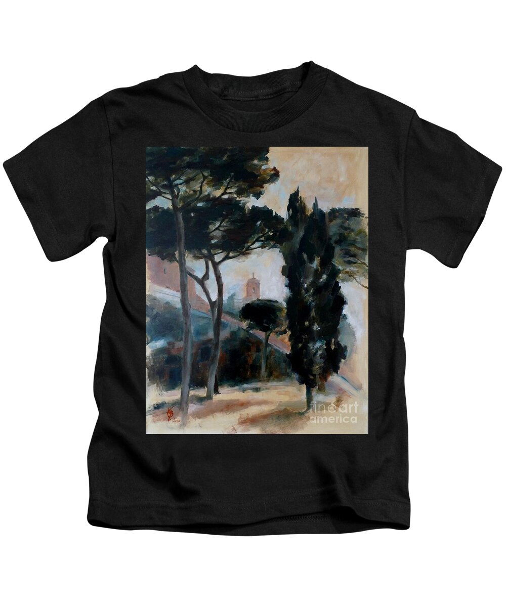 Capitoline Hill Kids T-Shirt featuring the painting The Capitoline Hill / Rom / Italy by Karina Plachetka
