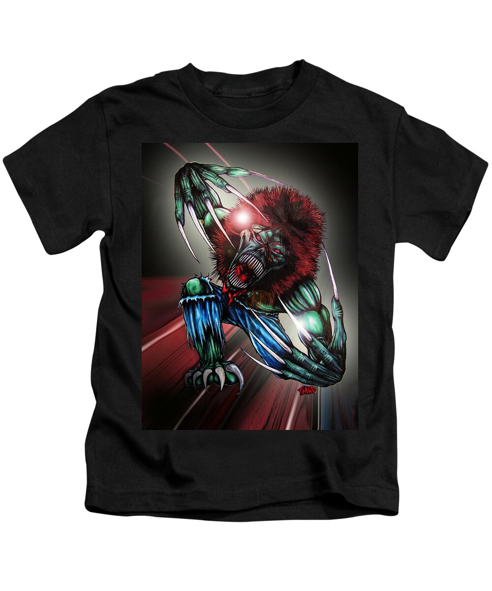 The Creeper Kids T-Shirt featuring the digital art The Creeper by Michael TMAD Finney and Ben Van Rooyen