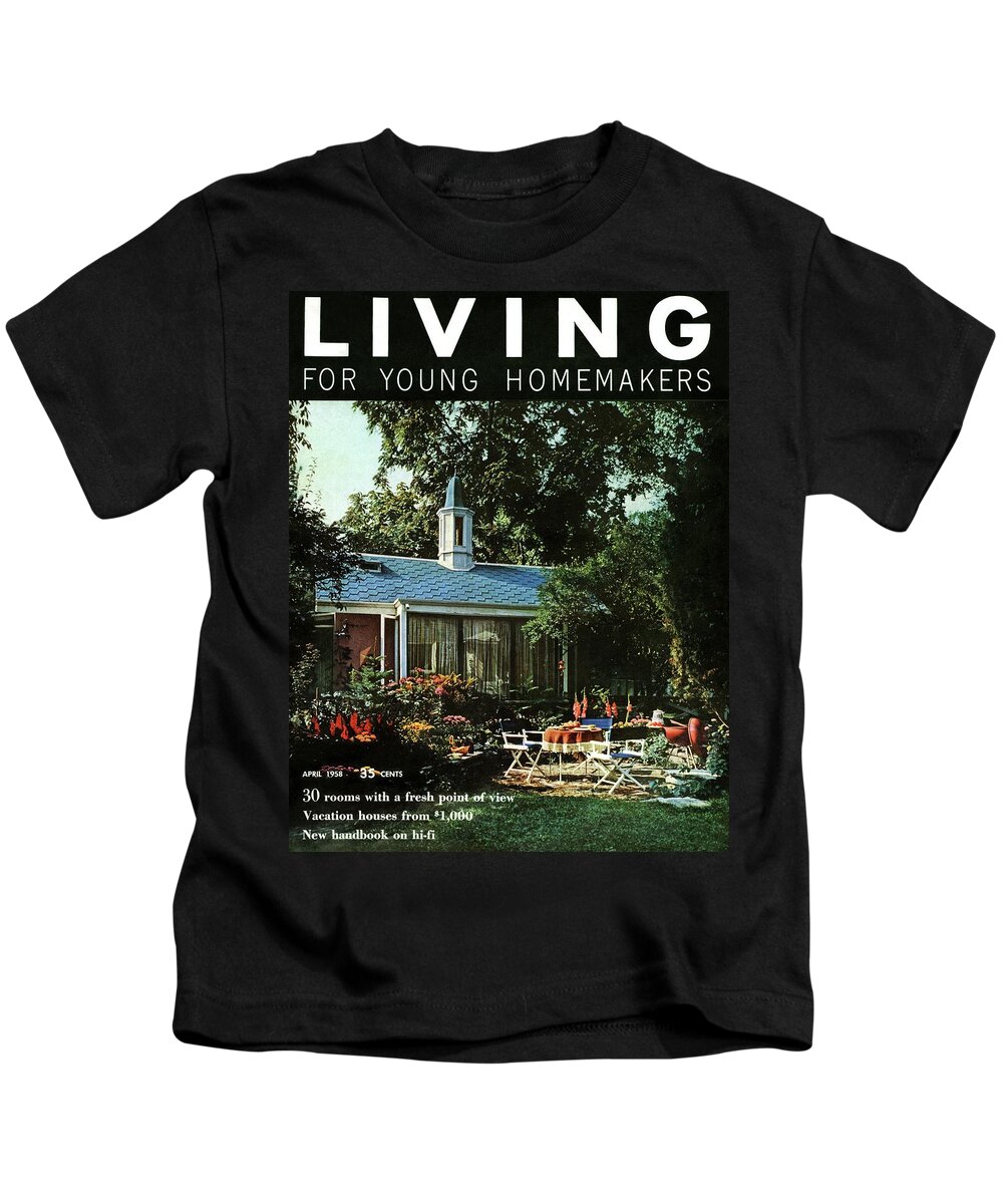 Furniture Kids T-Shirt featuring the digital art The Exterior Of A House And Patio Furniture by Nowell Ward