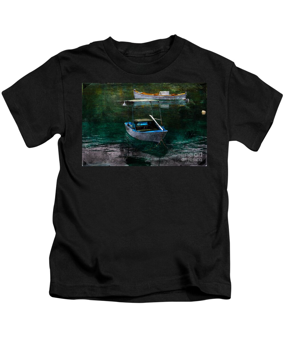 Fishing_boat Kids T-Shirt featuring the photograph The Greek Way by Randi Grace Nilsberg