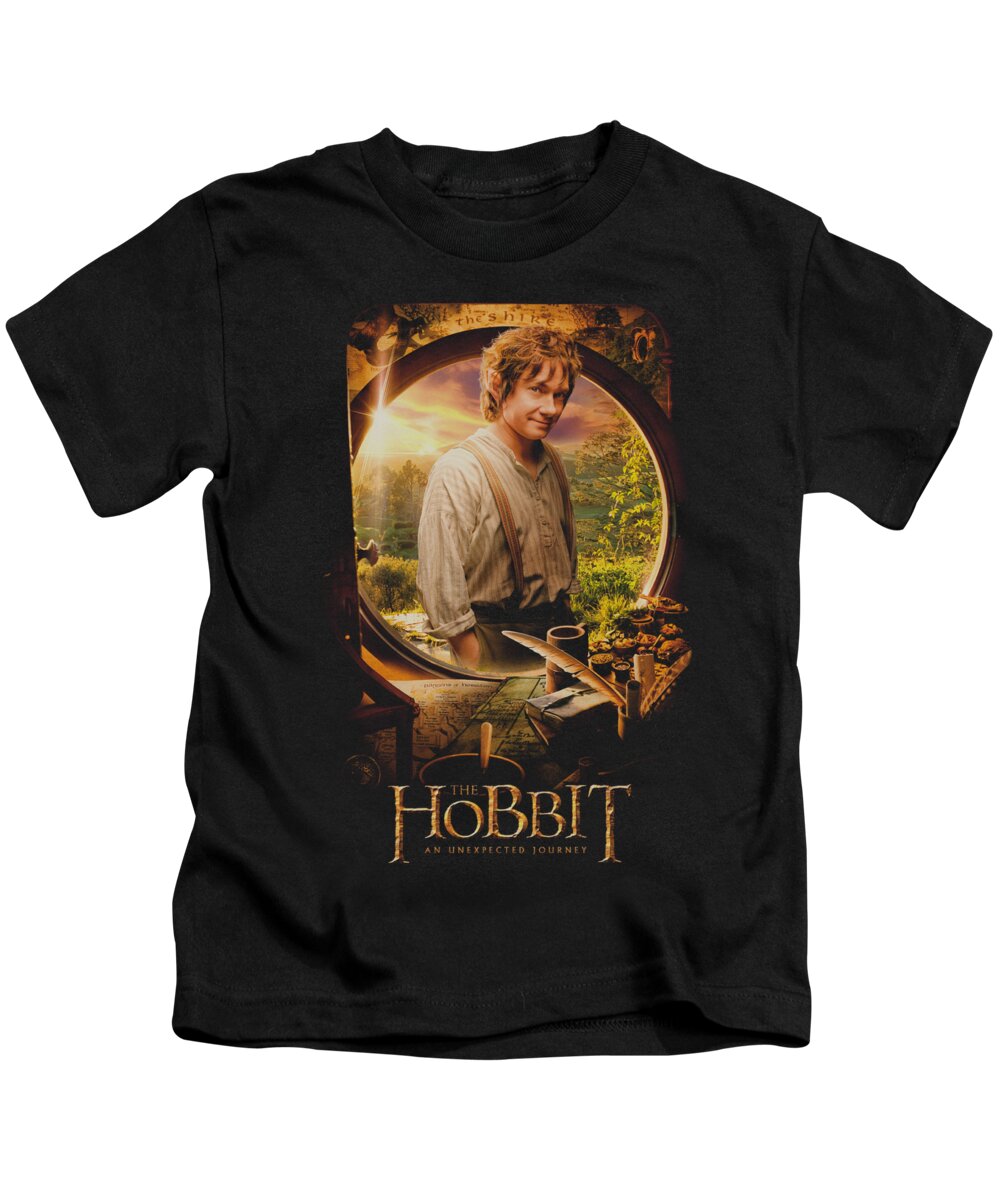  Kids T-Shirt featuring the digital art The Hobbit - Bilbo Poster by Brand A