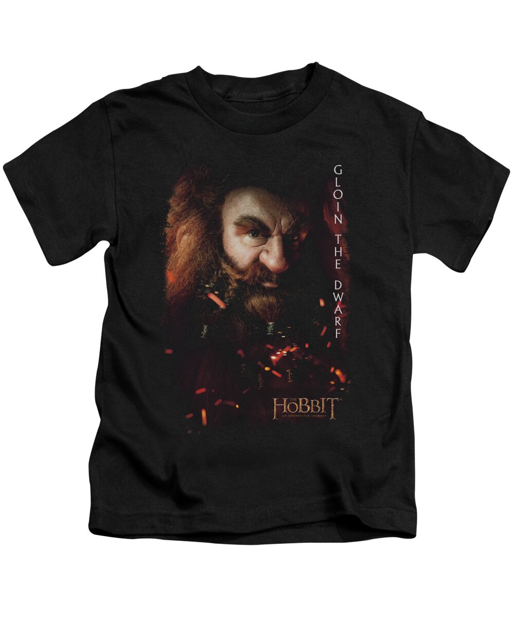 The Hobbit Kids T-Shirt featuring the digital art The Hobbit - Gloin Poster by Brand A
