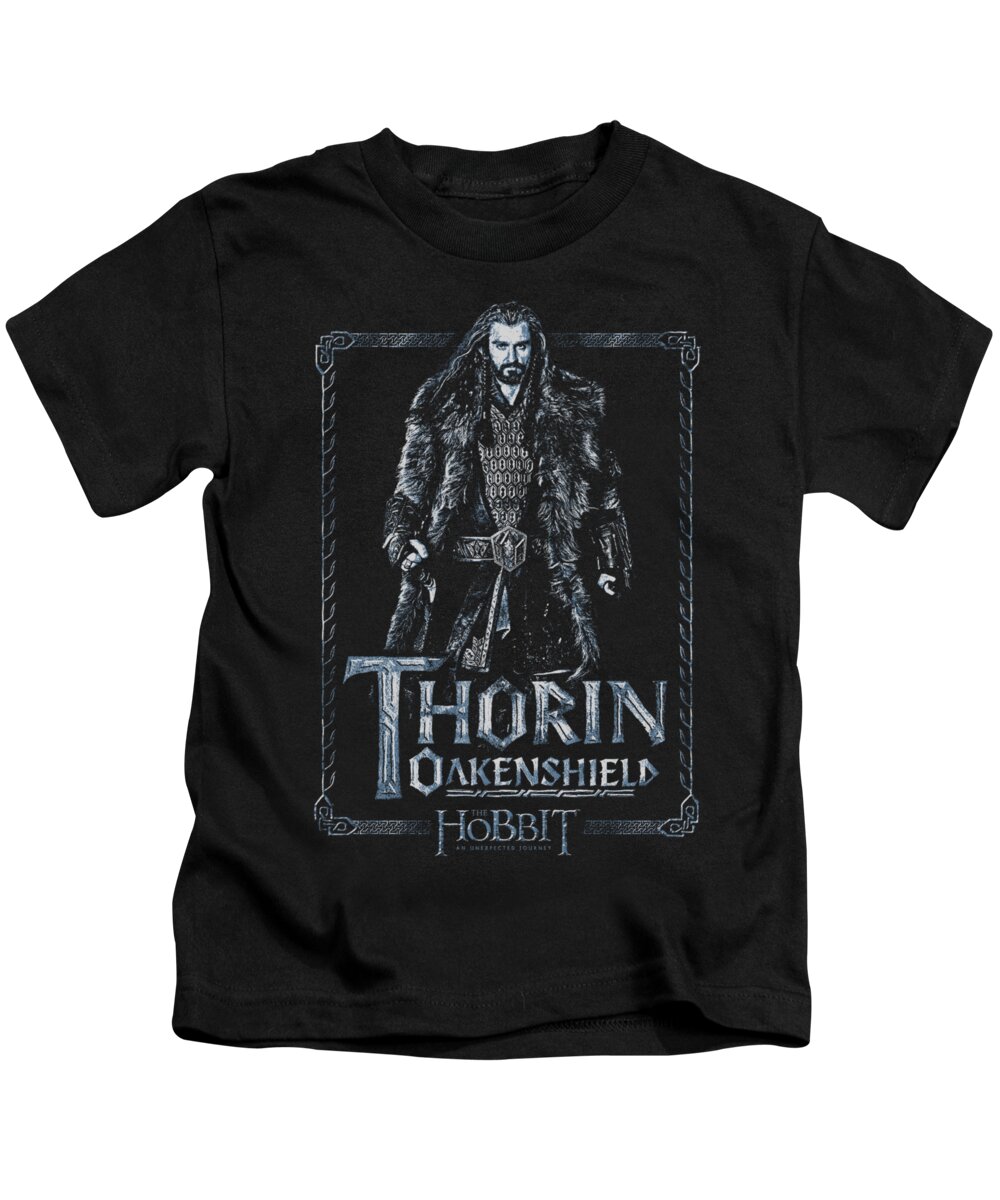  Kids T-Shirt featuring the digital art The Hobbit - Thorin Stare by Brand A