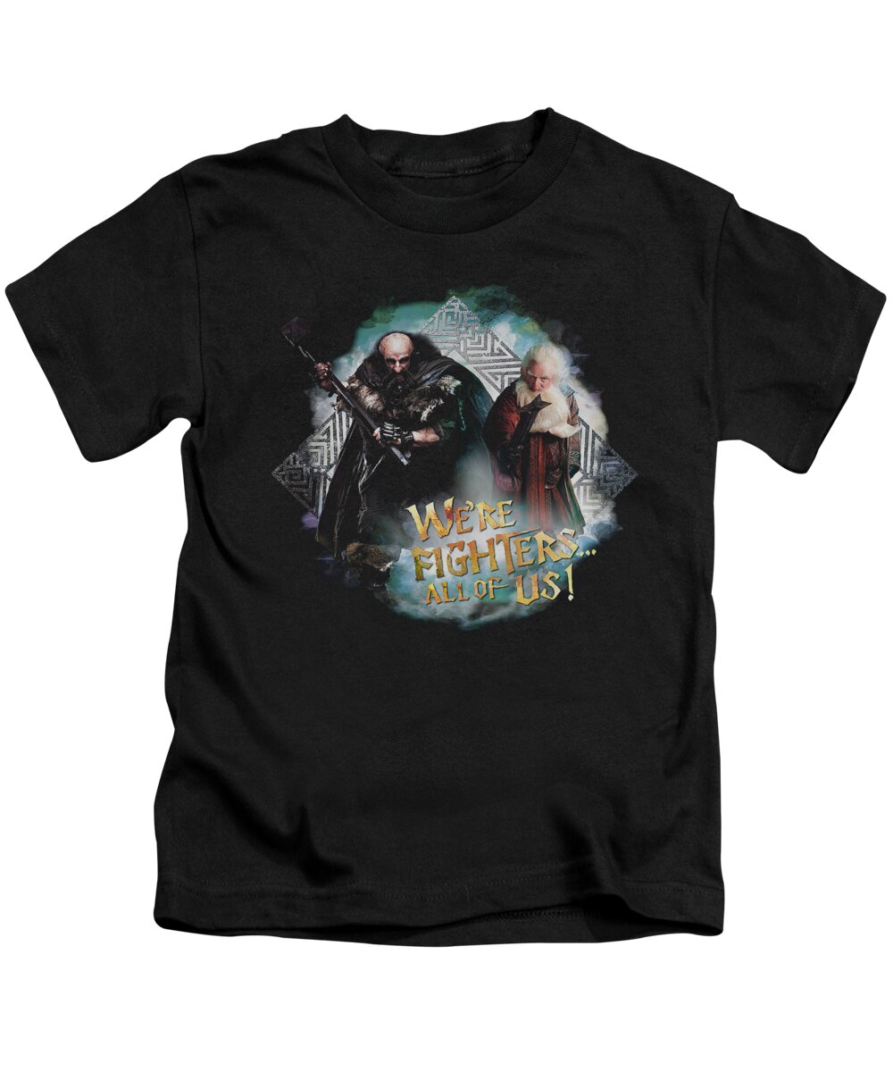 The Hobbit Kids T-Shirt featuring the digital art The Hobbit - We're Fighers by Brand A