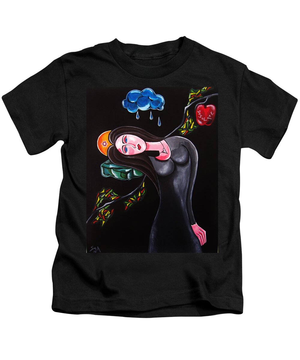 Queen Mary Magdalene Kids T-Shirt featuring the painting The Lost Bride by Sandra Marie Adams