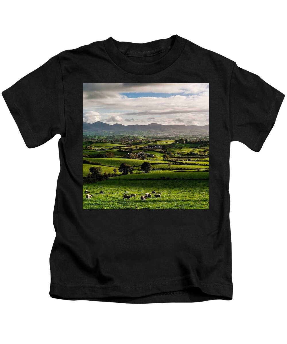 Emeraldisle Kids T-Shirt featuring the photograph The Mournes by Aleck Cartwright