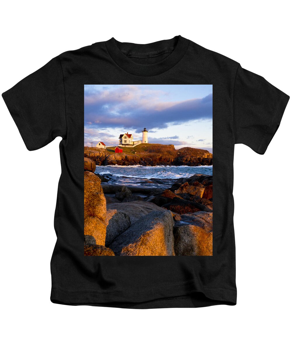 Lighthouse Kids T-Shirt featuring the photograph The Nubble Lighthouse by Steven Ralser