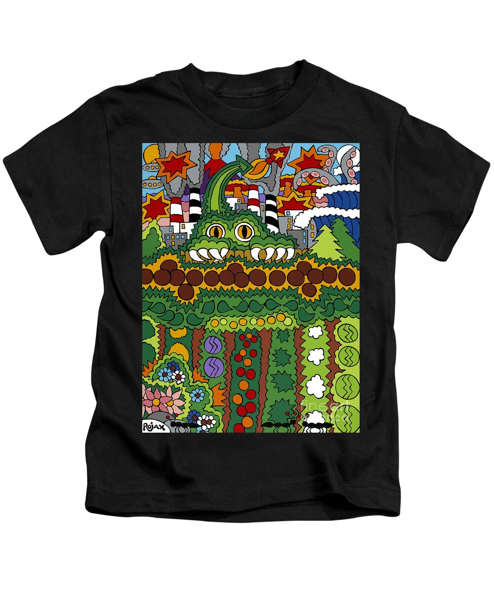 Garden Kids T-Shirt featuring the painting The Other Side of the Garden by Rojax Art