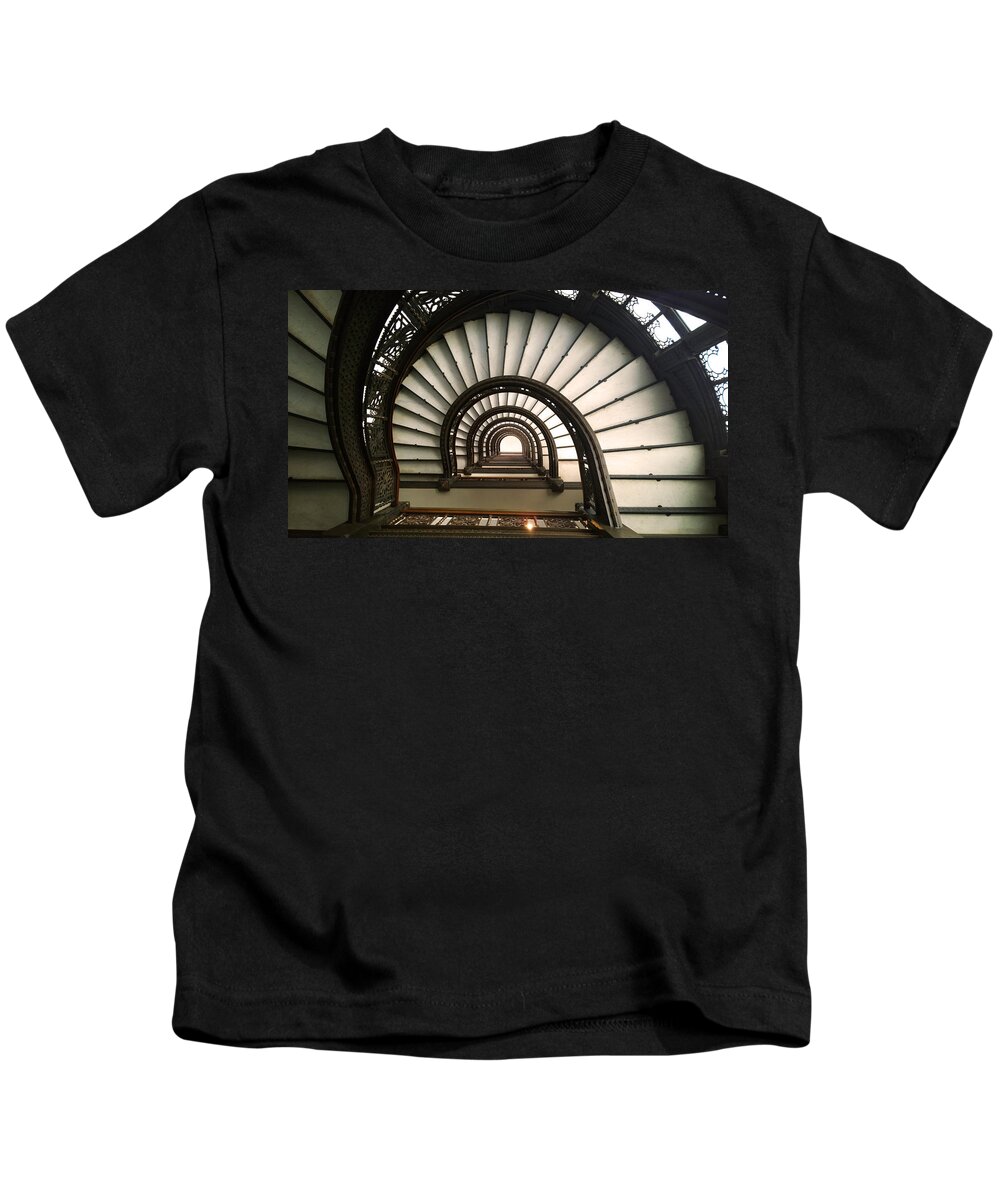 Kelly Kids T-Shirt featuring the photograph The Rookery Staircase LaSalle St Chicago Illinois by Kelly Hazel