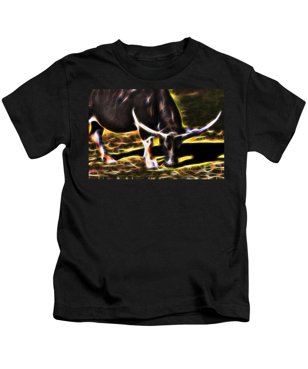 Tarongah Western Plains Zoo Kids T-Shirt featuring the photograph The Sparks Of Water Buffalo by Miroslava Jurcik