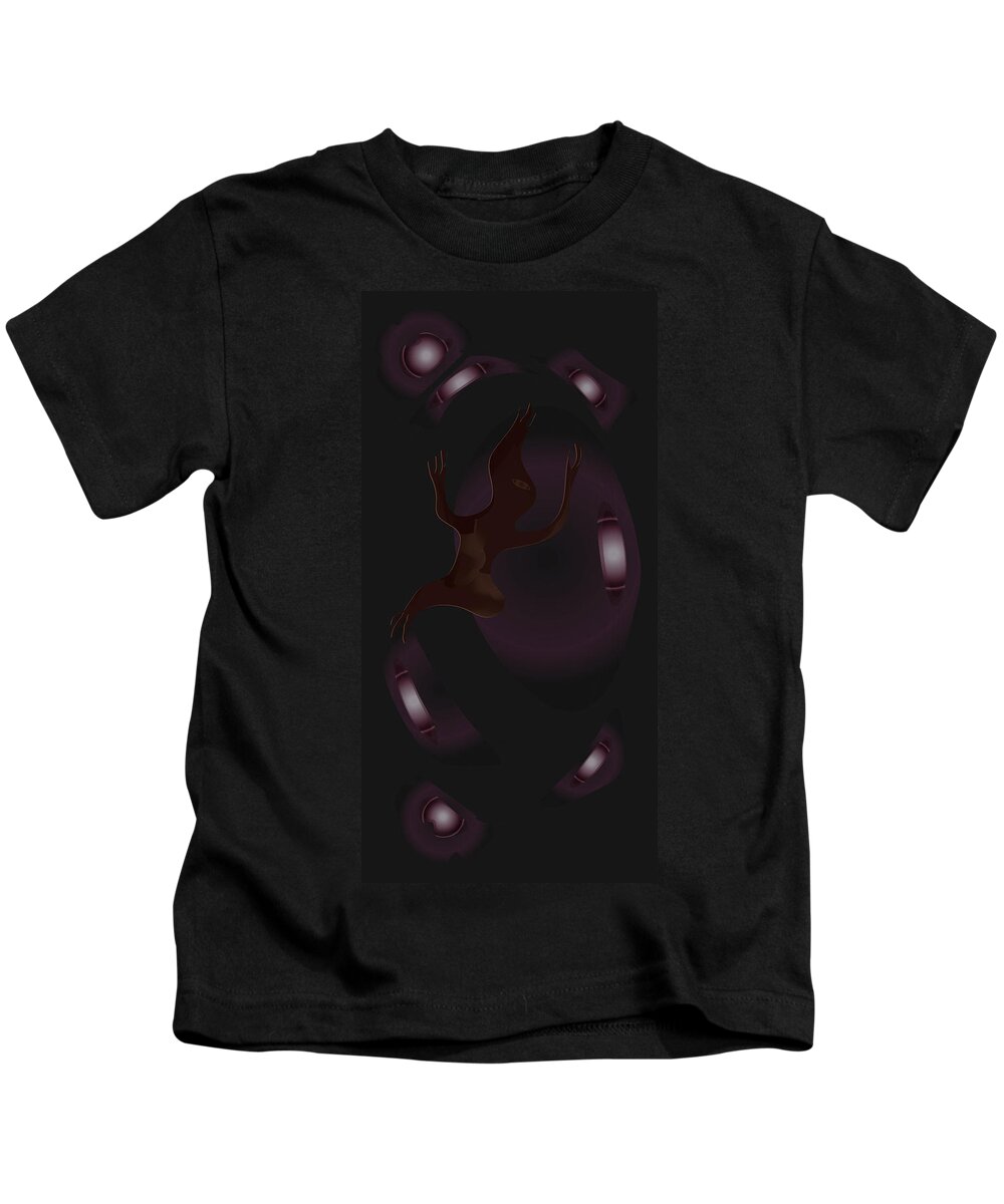 Purple Kids T-Shirt featuring the digital art The Violet Void by Kevin McLaughlin