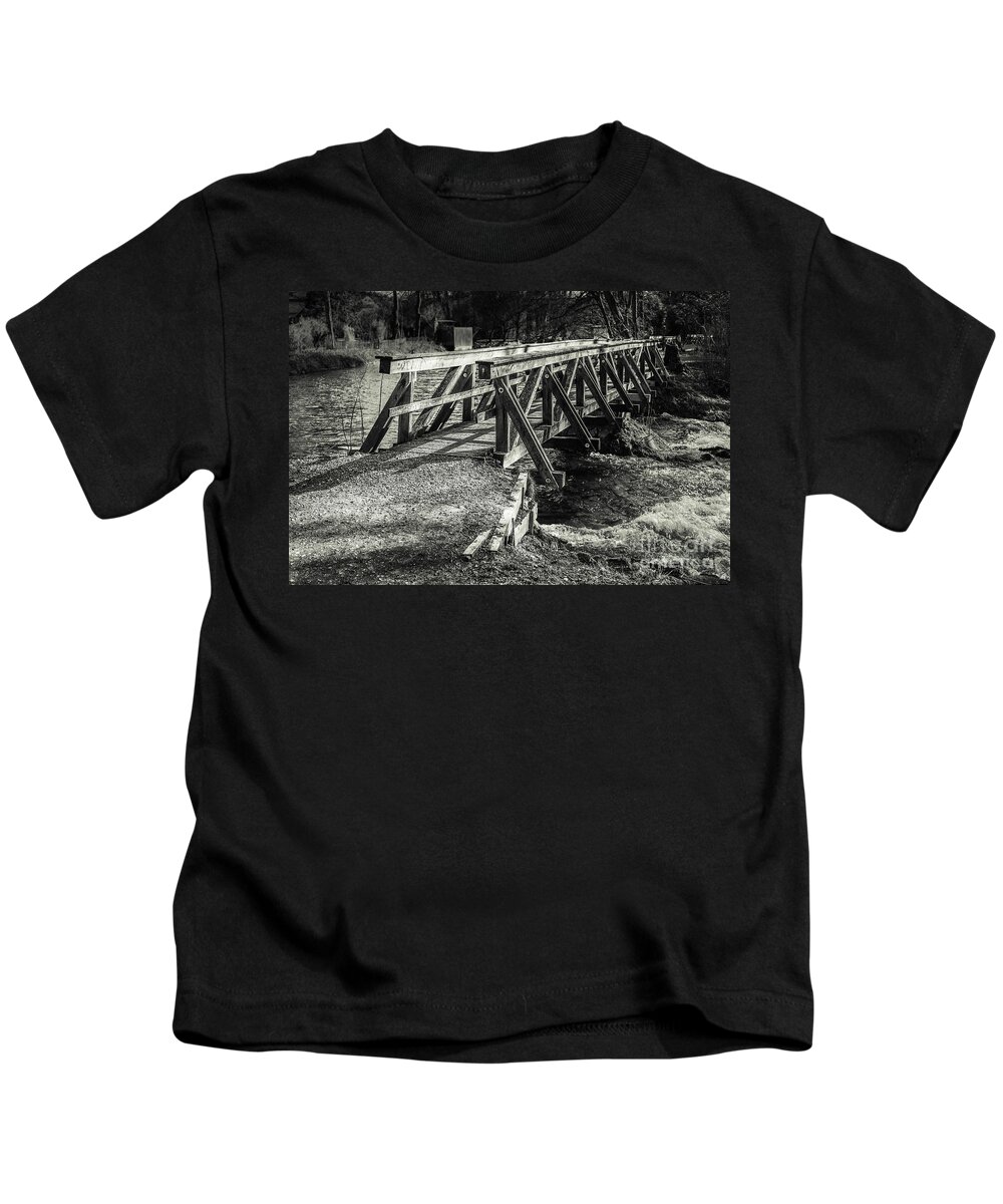 Amper Kids T-Shirt featuring the photograph The Wooden Bridge by Hannes Cmarits