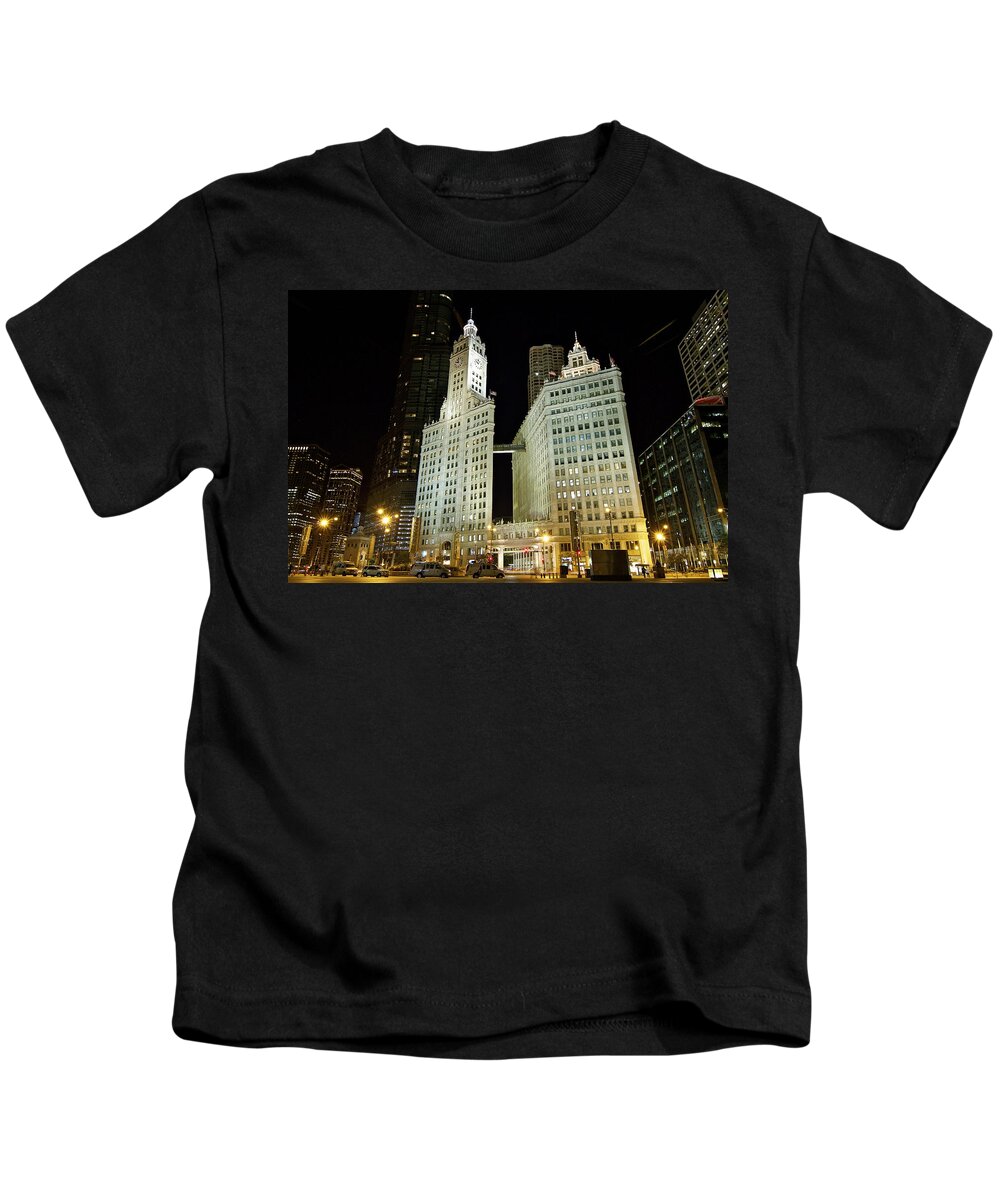 Chicago Kids T-Shirt featuring the photograph The Wrigley Building by John Babis