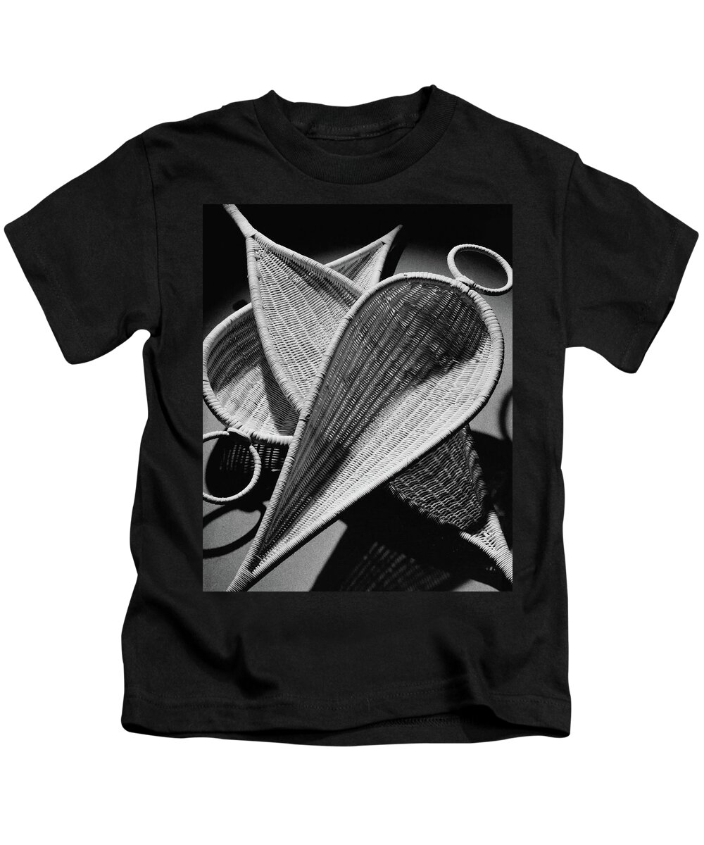 Indoors Kids T-Shirt featuring the photograph Three Reed Baskets by Martin Bruehl
