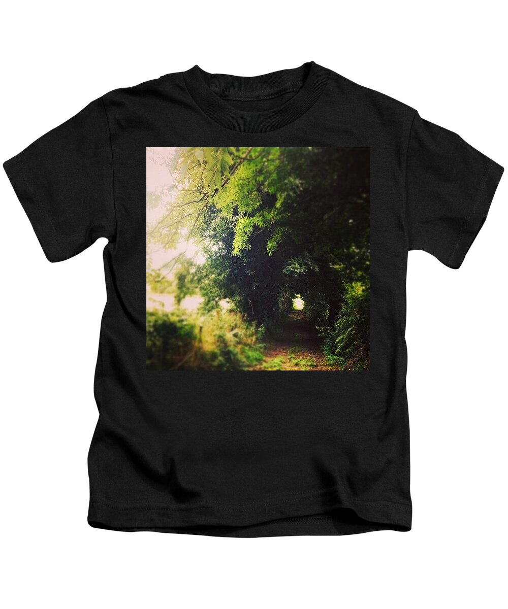 Tunnel Kids T-Shirt featuring the photograph Tree Tunnel by Aleck Cartwright