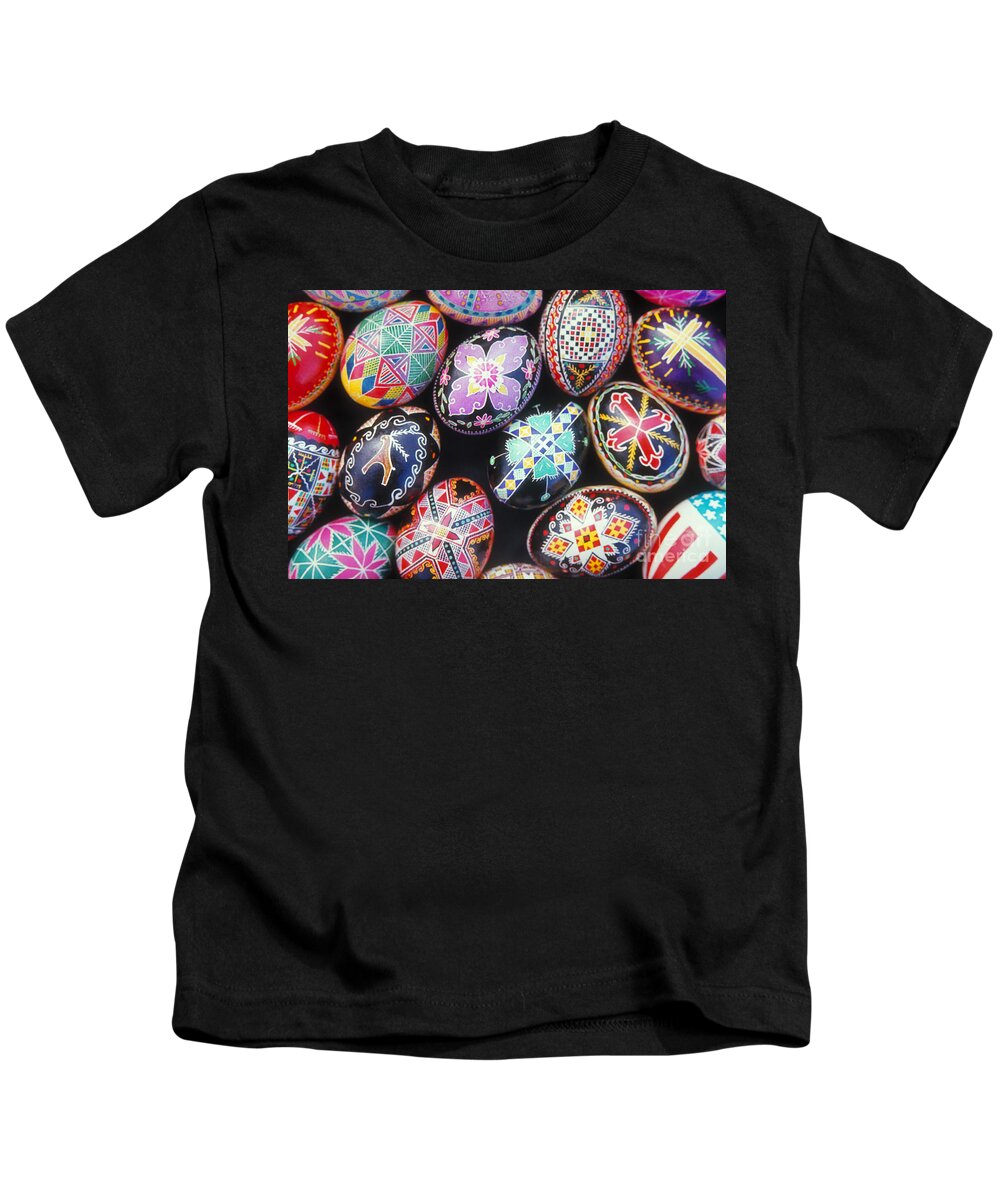 Horizontal Kids T-Shirt featuring the photograph Ukrainian Easter Eggs by Verlin L Biggs